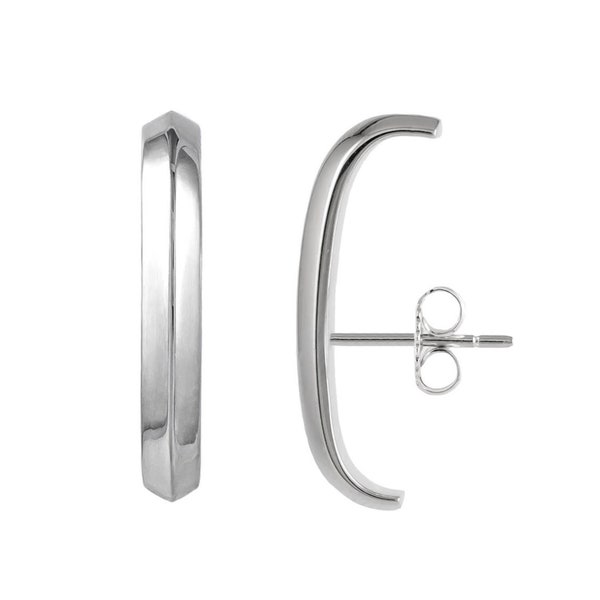 Minimalist, Silver Earrings, Contemporary Jewelry, Sterling Silver, Rhodium plating, Gift for her, Birthday Gift, Unisex, Mens Earrings
