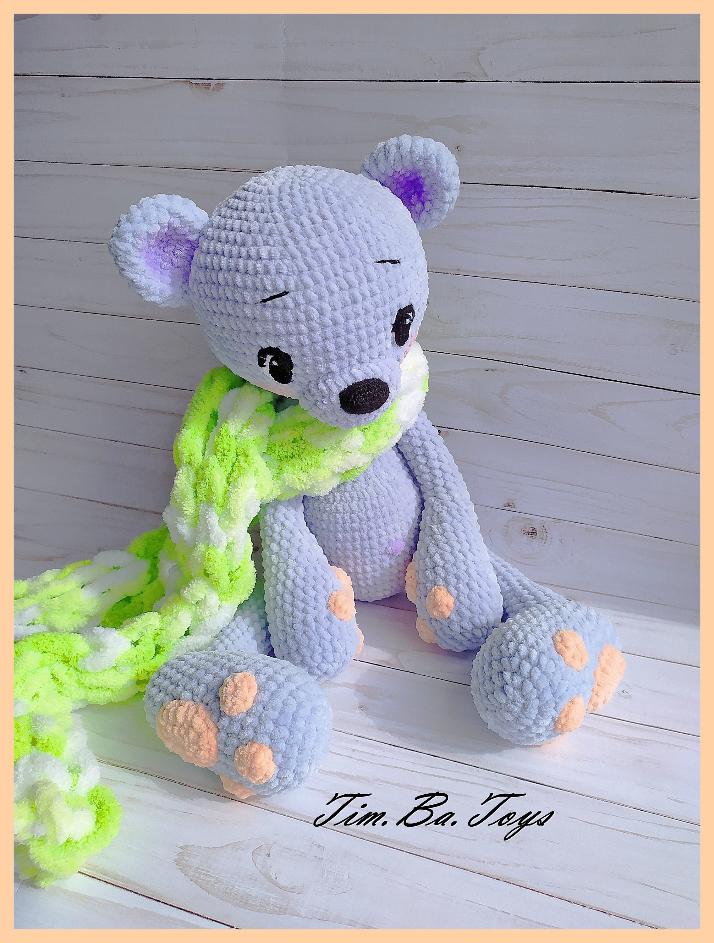 Marshmallow bear.Crocheted teddy bear .Teddy bear amigurumi. Etsy