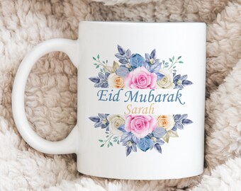 Rose Fest Mug Eid Id Bayram Mubarak Arabic, colorful with customer text