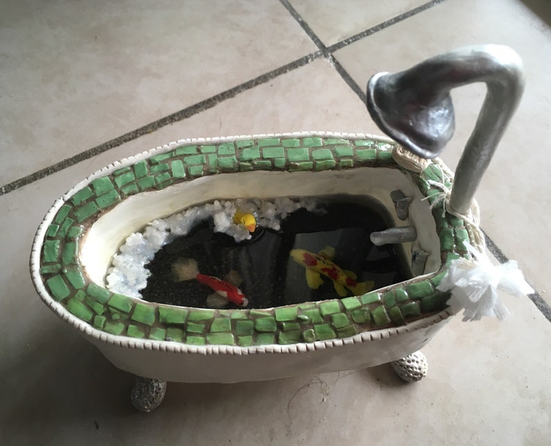 Whimsical Bath Tub Koi Pond Etsy