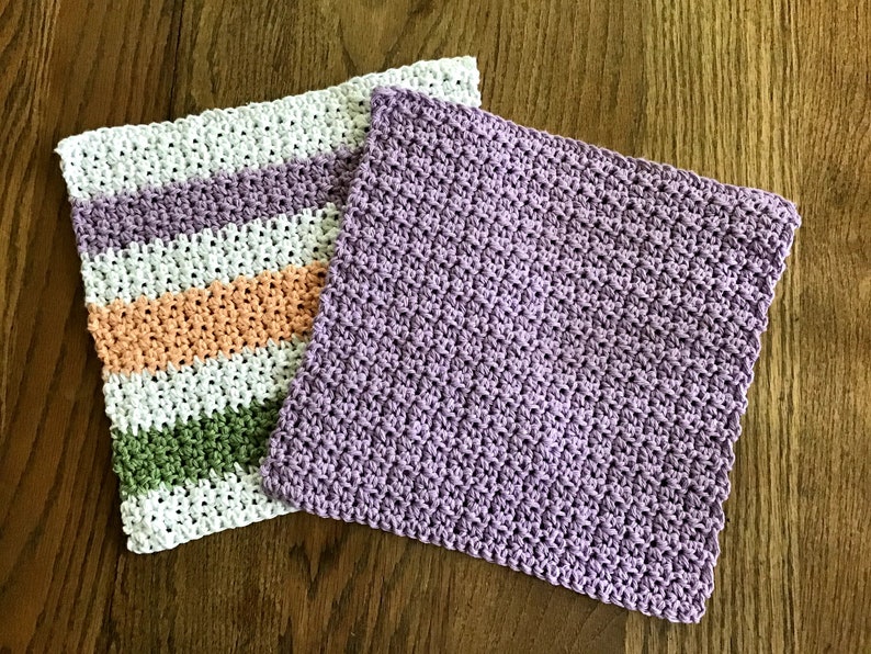 Crocheted Dishcloths/Washcloths Set of 2 Etsy