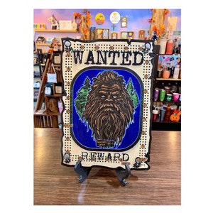 Ambachtelijk gezocht Sasquatch cribboard, cribbagebord, bordspel, grote voet, bos, vintage, beloning