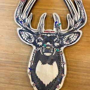 Bucky the deer cribboard hunting , cribbage board, games, board games, hunting, cabin