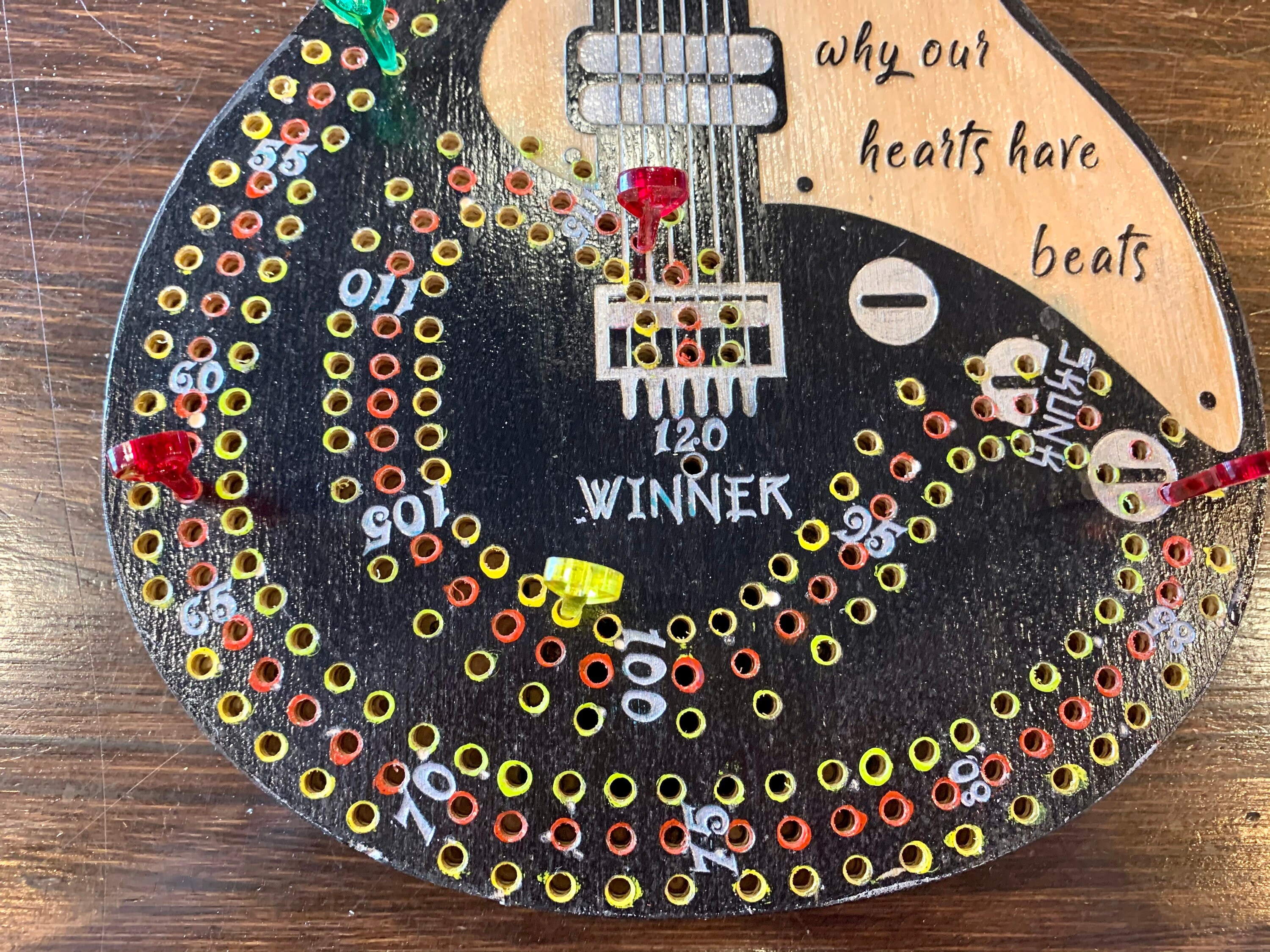 Electric Guitar Crib Board/cribbage Board. You Choose 23 or 4 Etsy