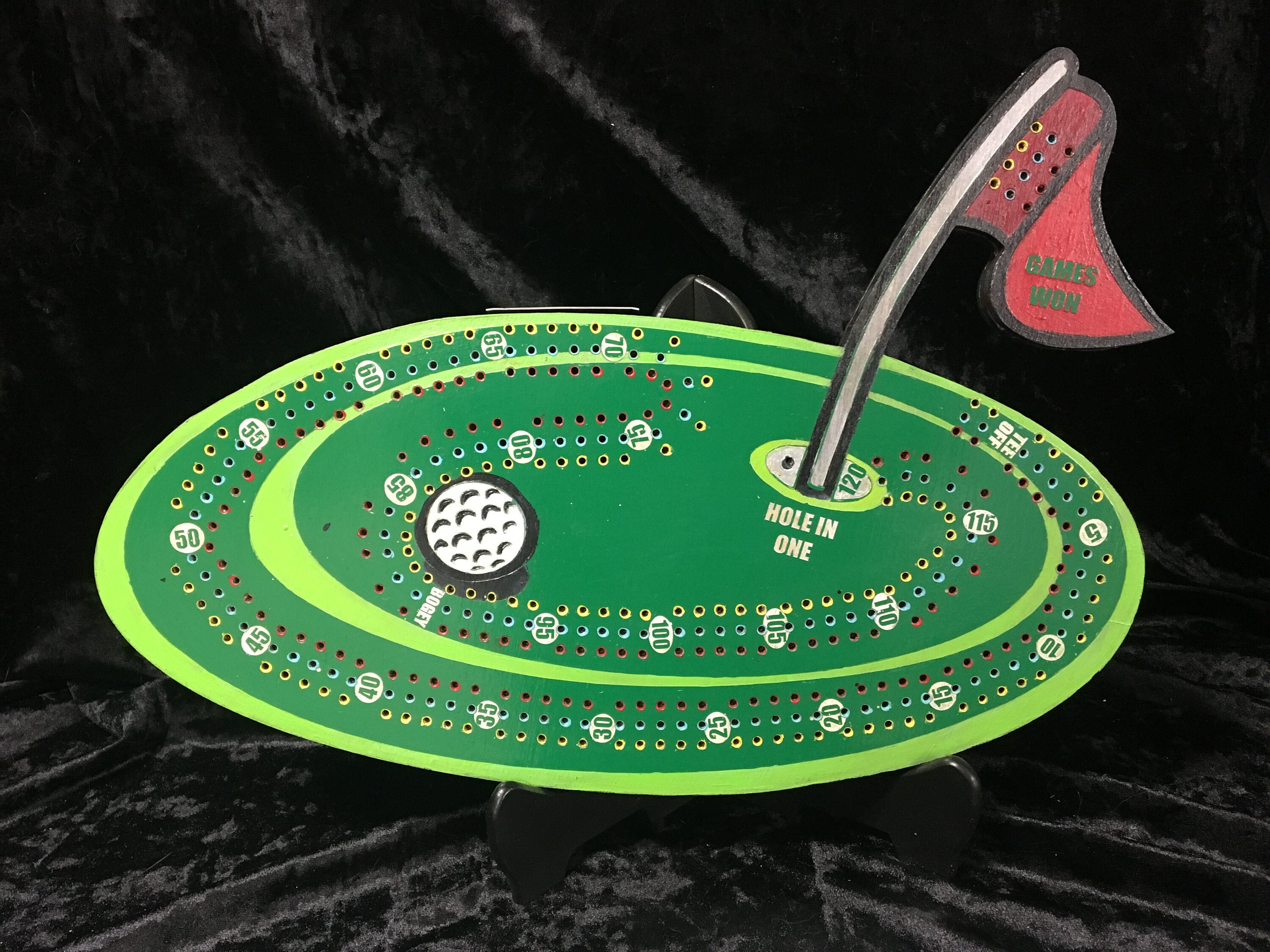 Golf Crib Board/cribbage Board With Acrylic Golf Club Pegs. Etsy
