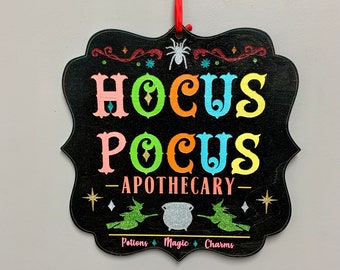 Hocus Pocus apothecary "  Glittered Halloween Fall Decor/Sign