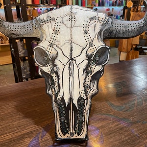 Tabuleiro de Cribbage de Caveira de Vaca Artesanal