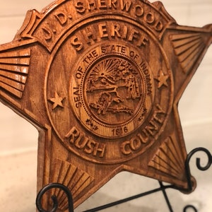 Law Enforcement Wood Police Fire EMT Sheriff Military Custom Carved Badges Plaques Logos Patches retirement Carvings Woodworking CNC Gifts