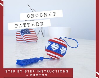 Hanging ornament pattern for handmade patriotic wreath, USA Independence Day and 250th anniversary gift