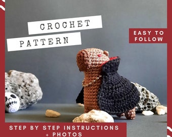 Crochet Halloween Capybara Dracula Pattern (PDF Tutorial)