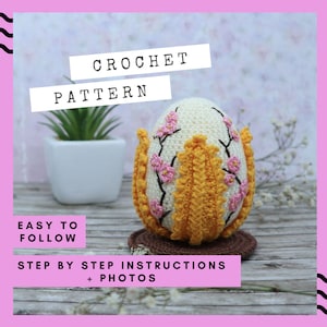 Easter crochet egg pattern, crochet food tutorial PDF, Easter decoration crochet pattern, toy kitchen food tutorial