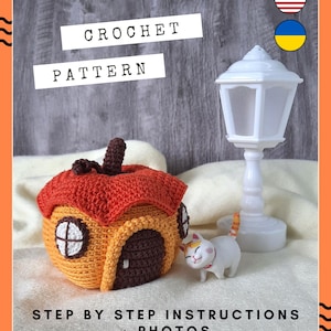 Crochet Halloween Pumpkin House Pattern: Amigurumi Tutorial, PDF Download