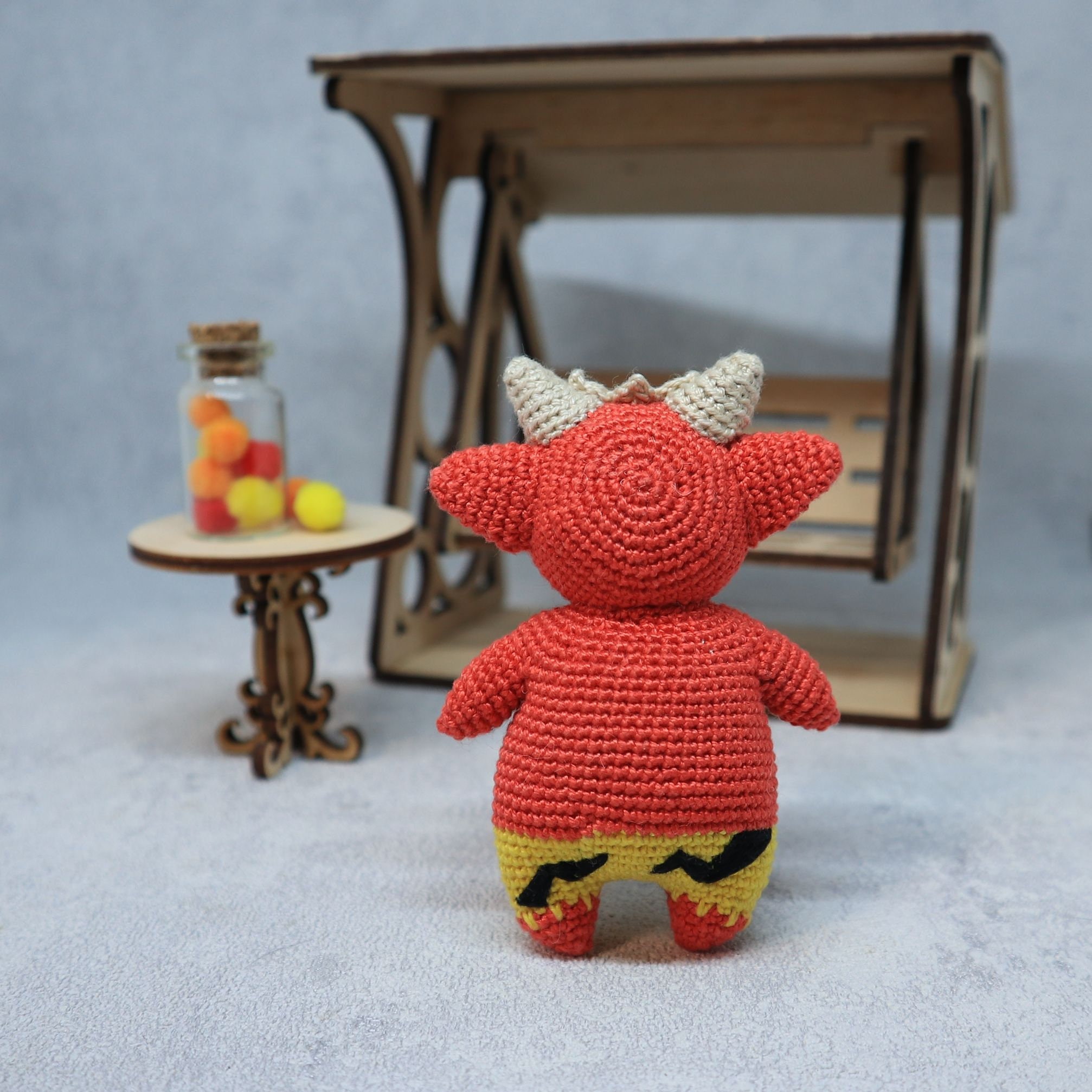 Amigurumi Japanese Oni Plush Toy, Red Demon Doll - Etsy