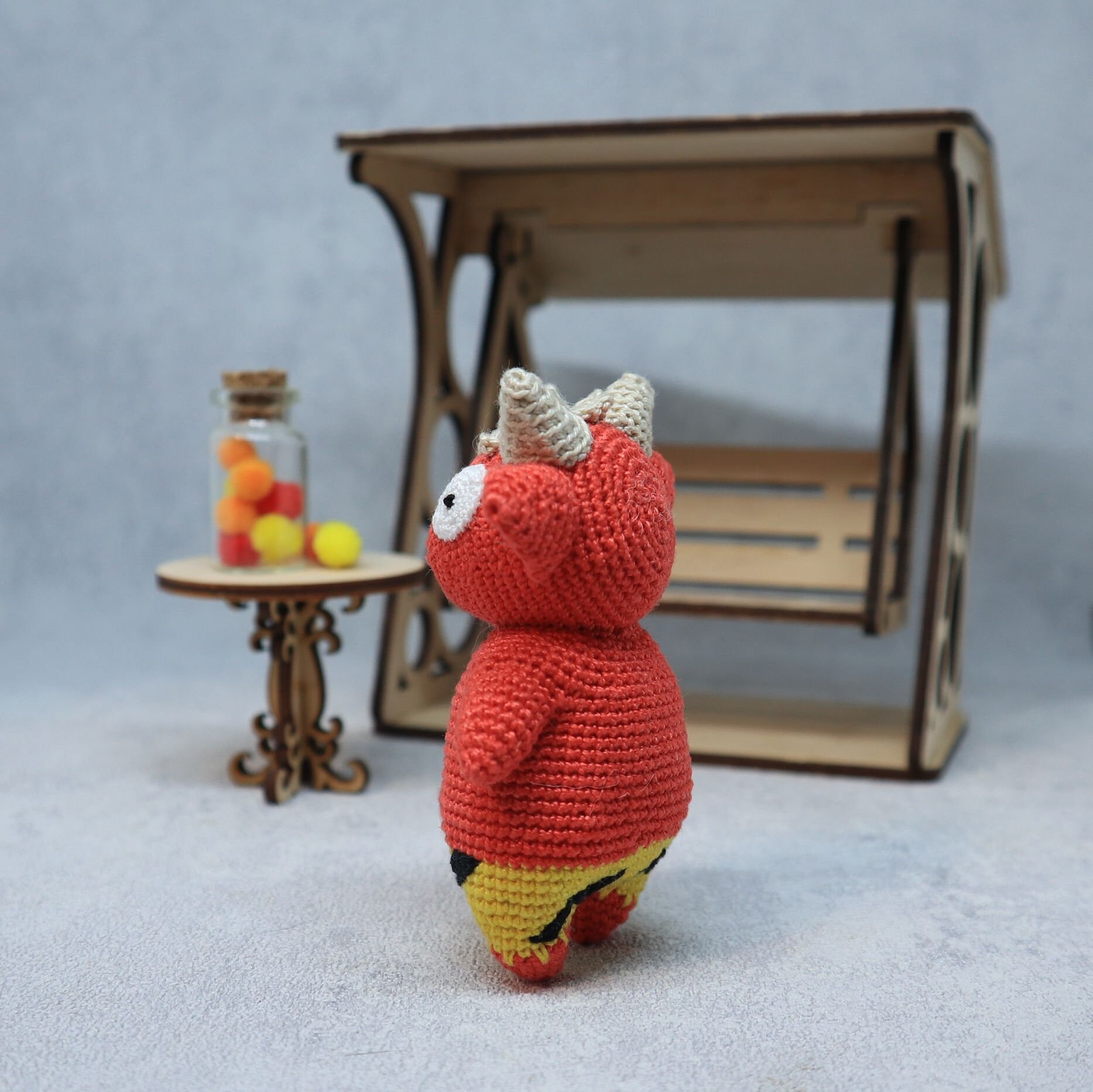 Amigurumi Japanese Oni Plush Toy, Red Demon Doll - Etsy