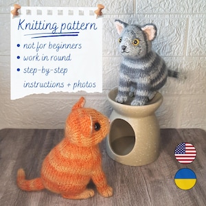 Tabby Cat Knitting Pattern: Realistic Kitten Toy (Digital Download)