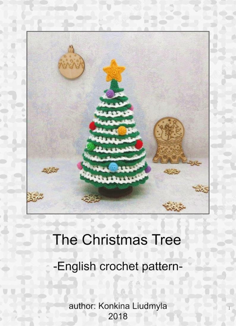 Crochet Christmas tree PDF pattern/tutorial. It is a description in English and Russian. image 2