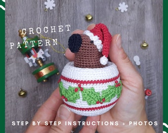 Crochet Christmas Capybara Bauble Pattern (Digital Download)