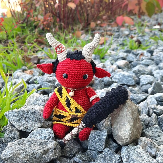 Crochet Oni Toy, Japanese Demon Doll, Halloween Troll - Etsy