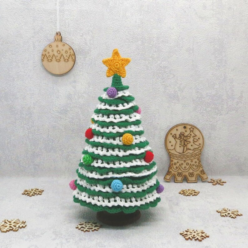 Crochet Christmas tree PDF pattern/tutorial. It is a description in English and Russian. image 7