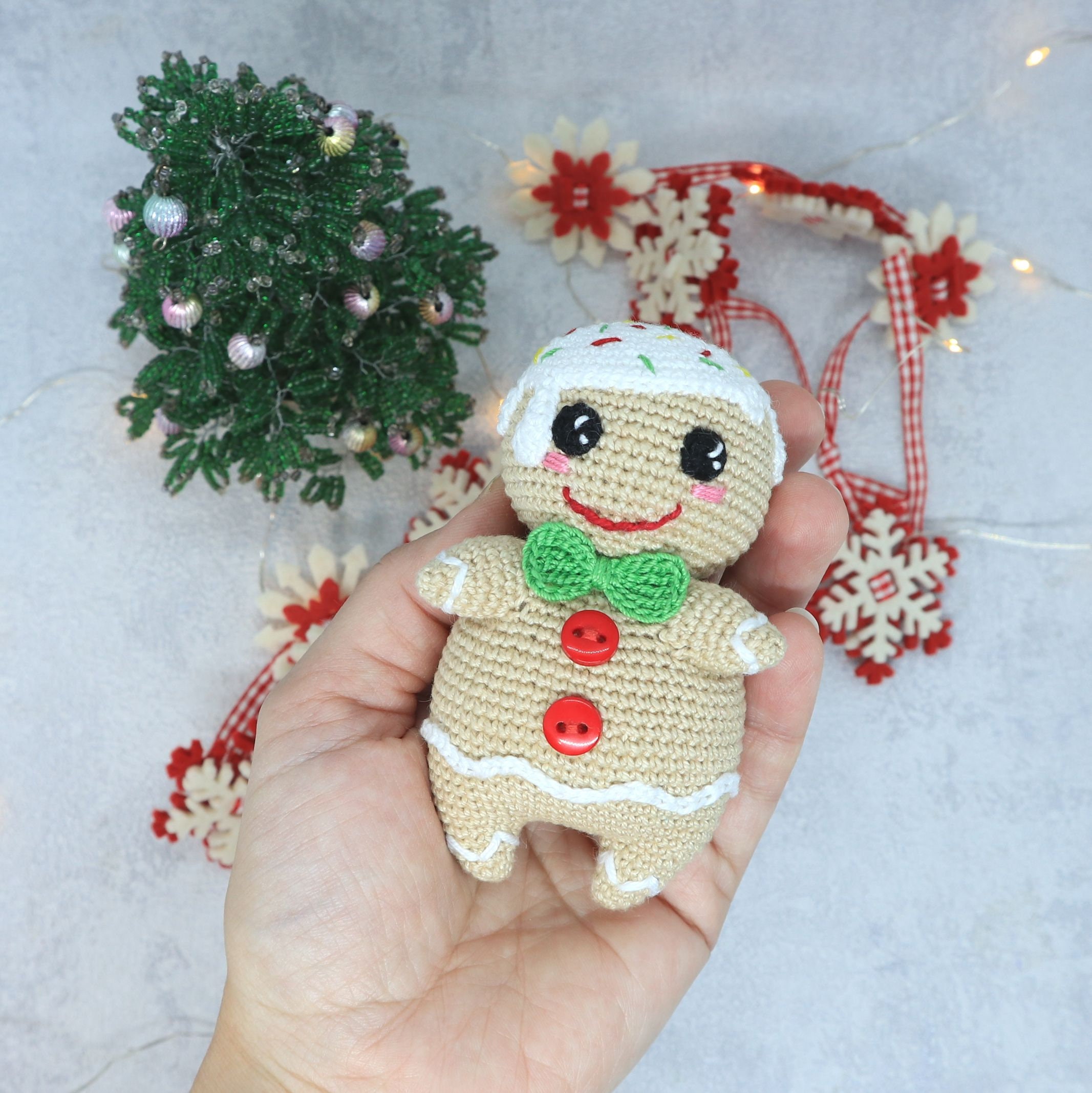 Crochet Gingerbread man pattern. DIY Christmas ornament Etsy