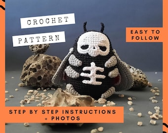 Crochet Halloween Moth Pattern: Skull Mask Amigurumi (PDF Pattern)