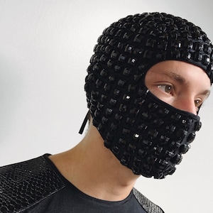 Crystal Jeweled Mask - Headpiece - Couture - Unisex - Costume - Festival - Ninja - Dancer - Stage - Futuristic - Accessories
