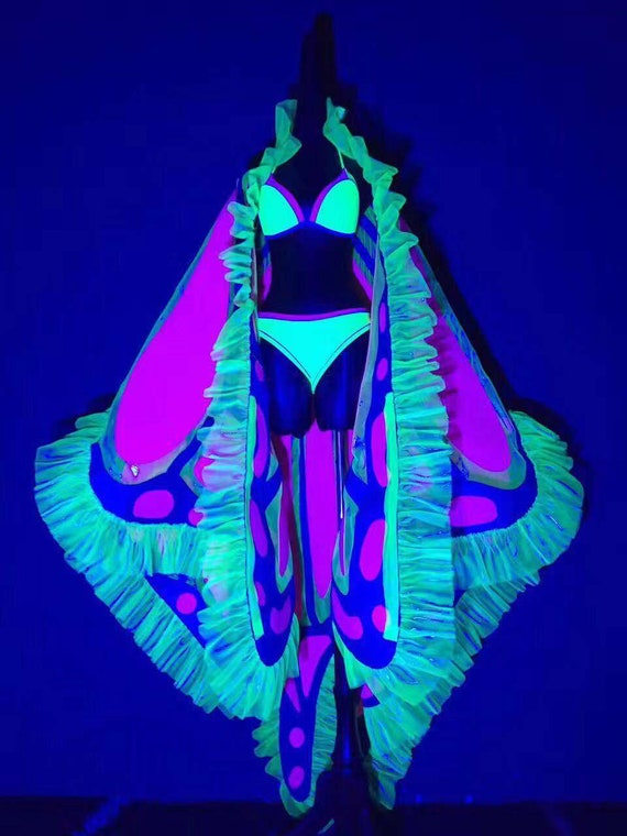 14 Gauge 58 Glow In The Dark Butterfly Nipple Ring Set