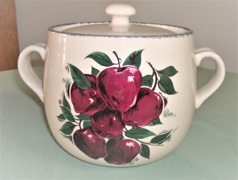 Apples By Home Garden Party Bean Pot Crock Canister Etsy