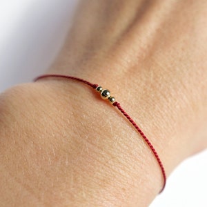 Happiness Bracelet Red Silk Thread Gold Stainless Steel bead For binding Luck Lucky For Luck