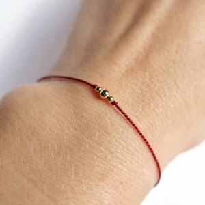 TO ORDER 14 DAYS / Happiness Bracelet Red Silk Thread Gold Stainless Steel bead For binding Luck Lucky For Luck