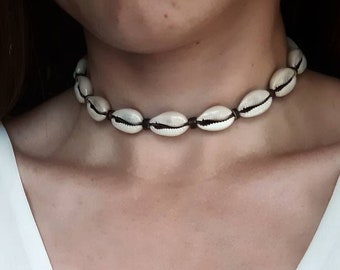 Macrame Collier Choker Kauri Coquillages Perle de Bois de Coco Naturel Boho Été Mer Plage Bali Bijoux