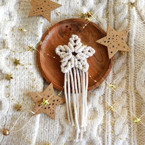 TRIO Macrame Natural Gold Stars Decoration