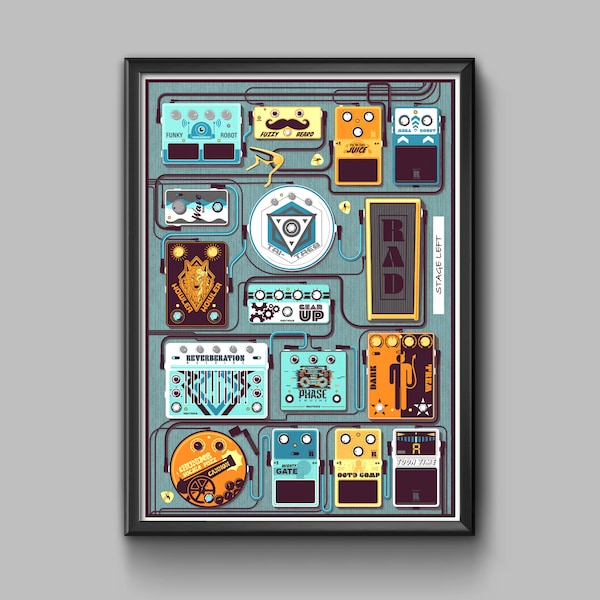 Pedal Board Guitarist Artwork Print