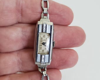 Vintage Ladies Crosby 17 Jewels Watch, Art Deco Wind  display picture 3
