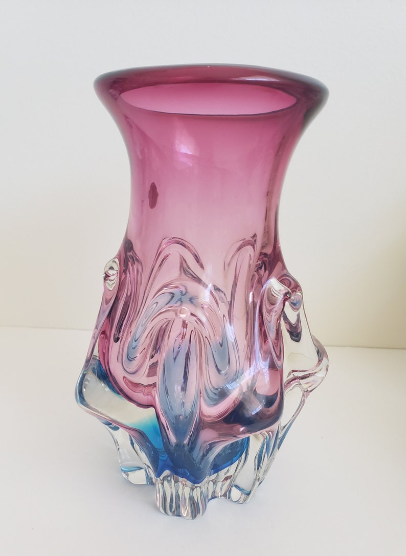 Vintage Sanyu Japanese Art Glass Vase Organic Flow Vase - Etsy