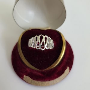 Anello vintage in argento 925, design Loop De Loop, taglia US 7 1/2