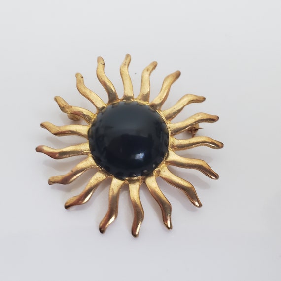 Vintage Starburst Brooch, Scarf or Lapel Pin, Bla… - image 3