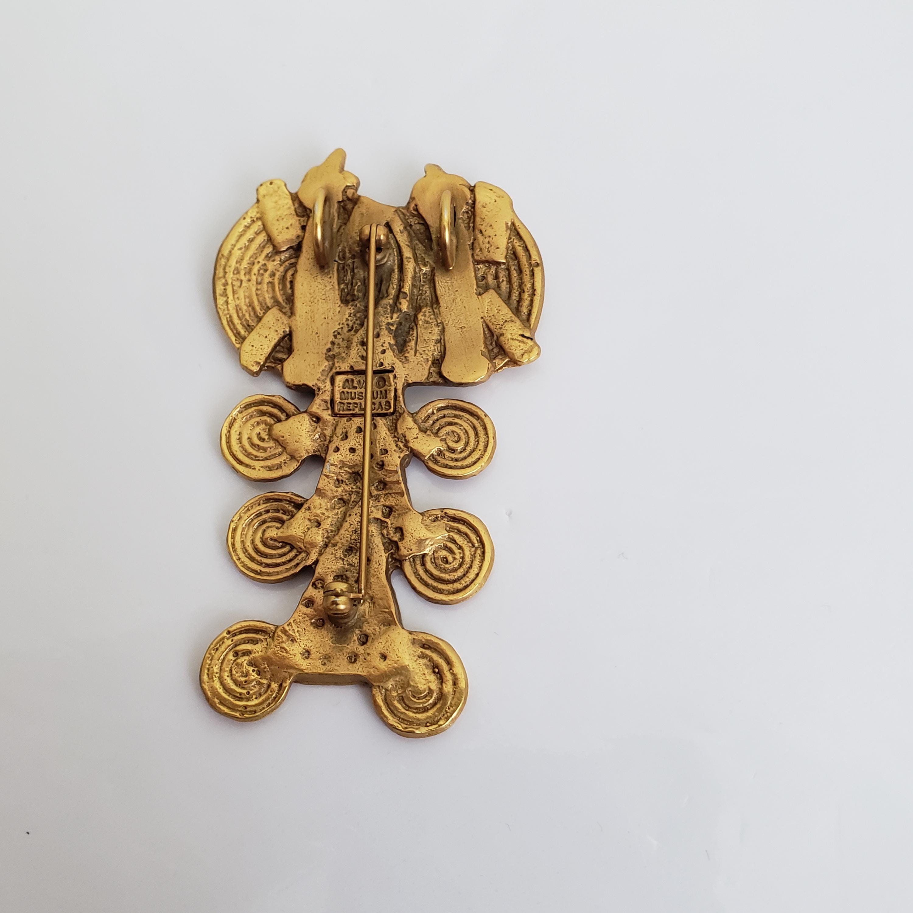 ふくろう ヴィンテージペンダント　ALVA MUSEUM REPLICAS Vintage Alva Museum Replica Figural Brooch, Gold Tone Pre