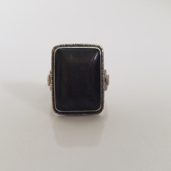 Sterling Silver Ring with Square Framed Labradori… - image 2