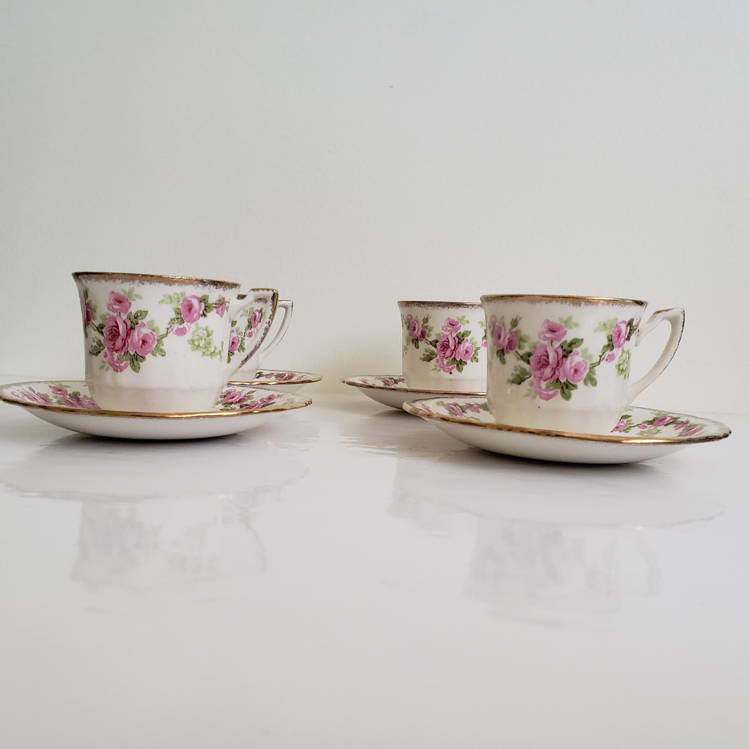 Ensemble de thé en céramique rose élégant tasse à thé en porcelaine rétro pot théière florale britannique tasse café teatime tasse à café-ensemble complet