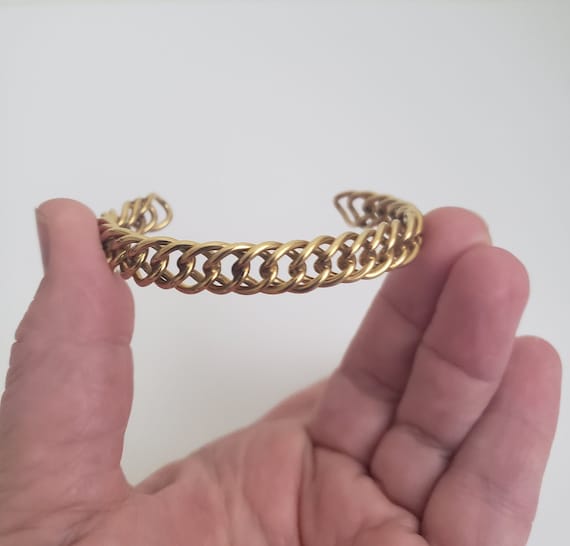 Vintage Jacoby Bender Curb Chain Cuff Bracelet, U… - image 1