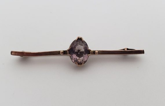 Antique Edwardian Bar Pin, Brooch or Tie Clip, 9K… - image 1