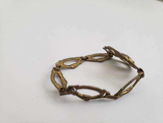 Antique 1920's Gold Tone Scottie Bracelet, Art De… - image 5