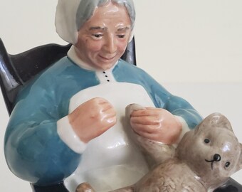 Vintage Royal Doulton Figurine: Nanny, Matronly Woman in Rocking
