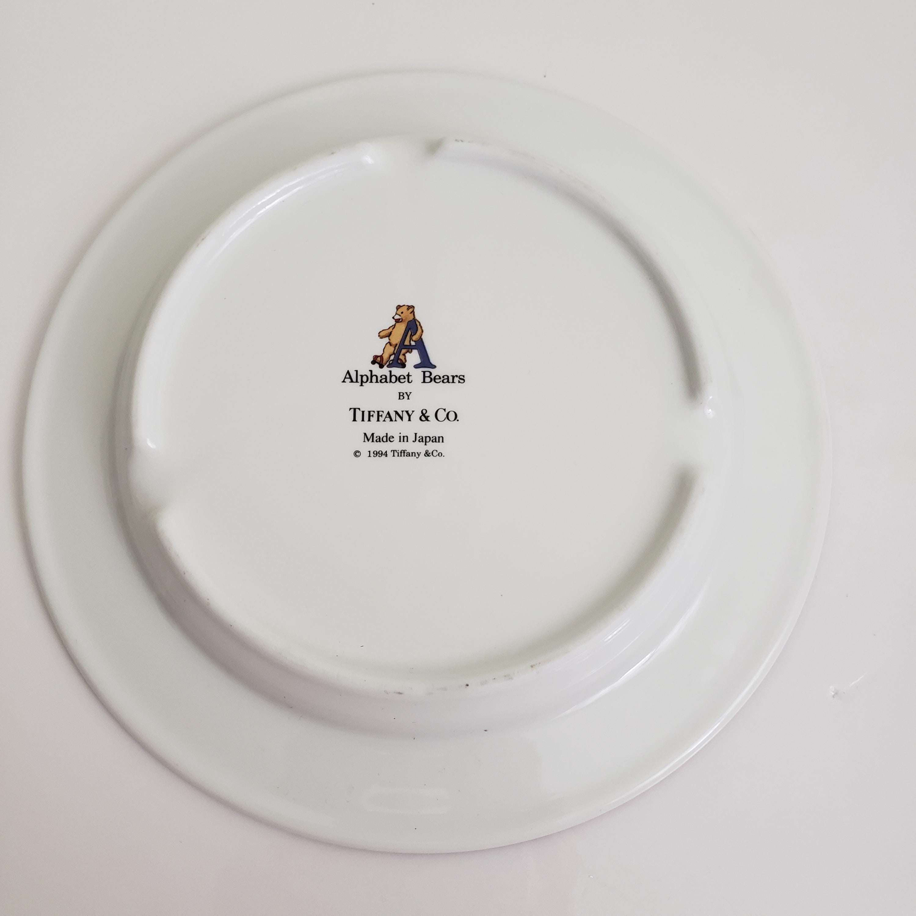 Vintage Tiffany & Co Alphabet Bears Plate and Mug, Children's