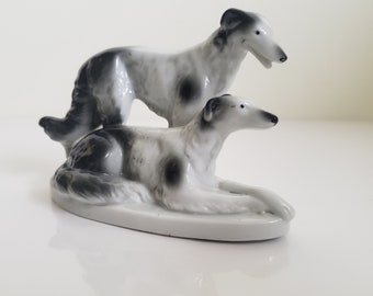 磁器製のボルゾイ犬の置物2体（2） - Etsy 日本