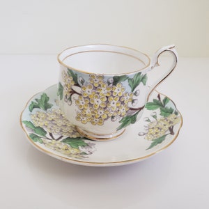 Royal Albert Hawthorne Teacup & Saucer: Hand-Painted Floral, May Flower of the Month