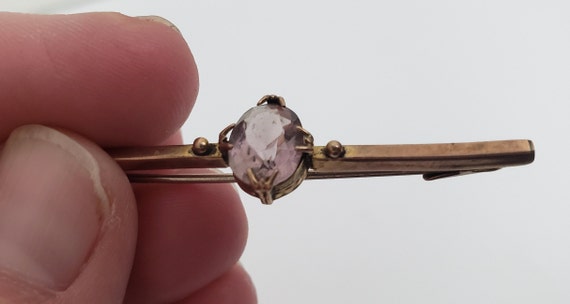 Antique Edwardian Bar Pin, Brooch or Tie Clip, 9K… - image 3