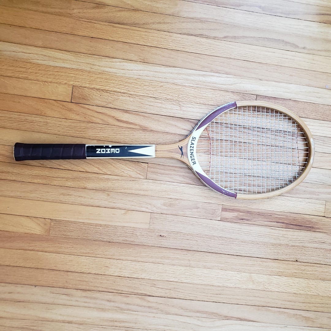 Vintage Slazenger Demon Wooden Tennis Racket With Cowhide Grip: Made in ...