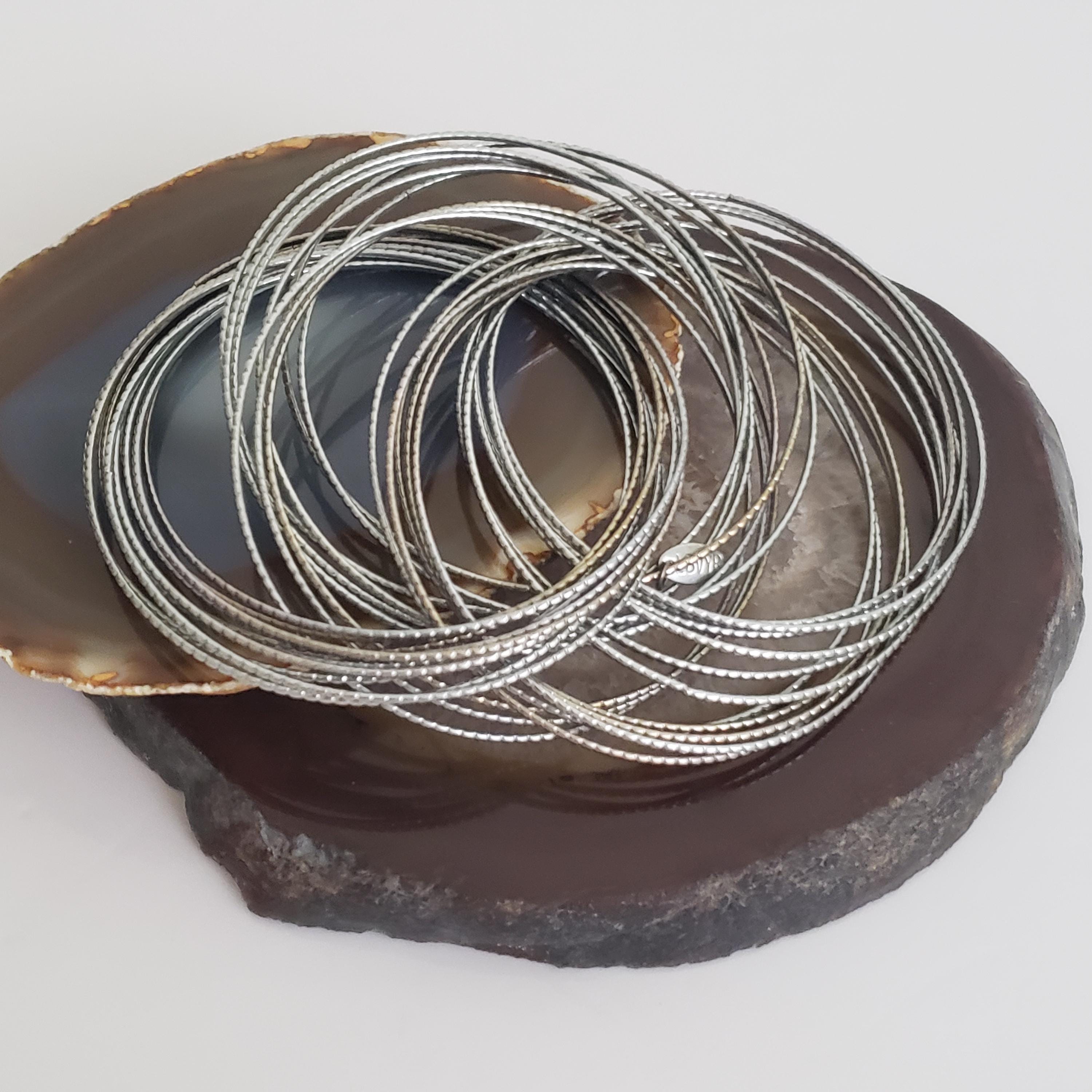 Vintage LBVYR Yves Rocher Silver Tone Multiwire Bangle
